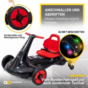 Actionbikes Motors Elektro Kart Driftscooter Axxis In Schwarz/Rot 16