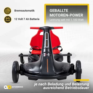 Actionbikes Motors Elektro Kart Driftscooter Axxis In Schwarz/Rot 20