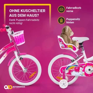 Actionbikes Motors Fahrrad Unicorn 16 Zoll In Pink/Weiß 18