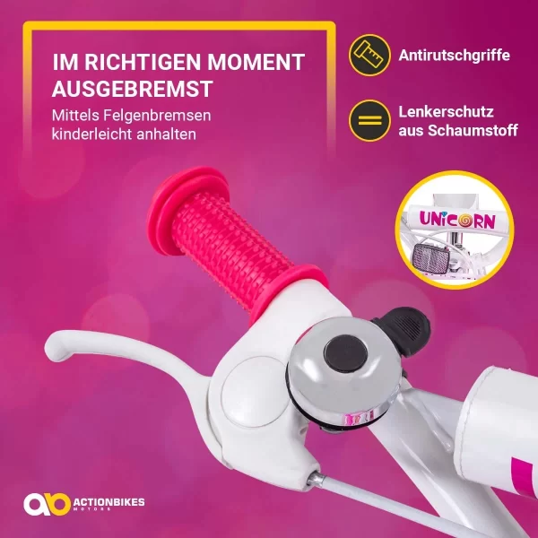 Actionbikes Motors Fahrrad Unicorn 16 Zoll In Pink/Weiß 7