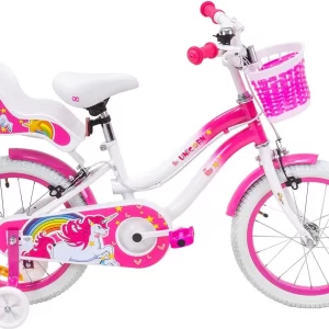 Actionbikes Motors Fahrrad Unicorn 16 Zoll In Pink/Weiß 26