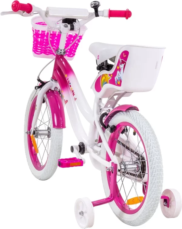 Actionbikes Motors Fahrrad Unicorn 16 Zoll In Pink/Weiß 10
