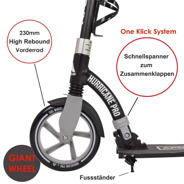 Apollo® City Scooter ” Hurricane ” In Schwarz/silber 3