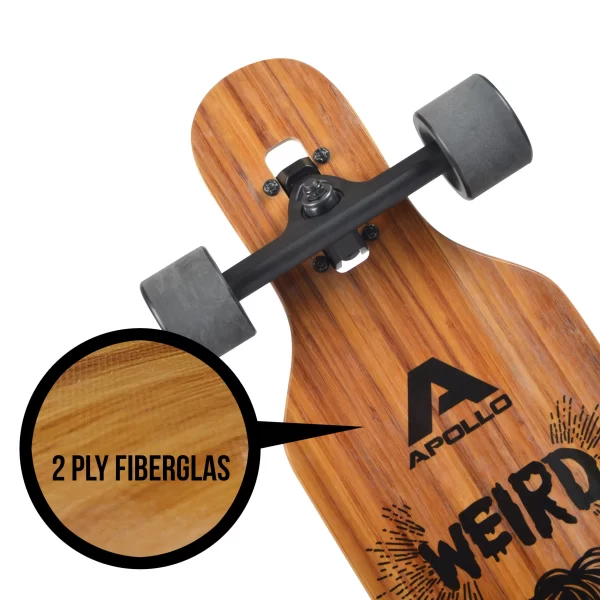Apollo® Twin Tip DT Fiberglas Longboard ” Weird ” In Holz 6