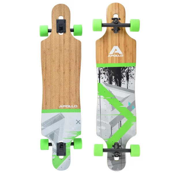 Apollo® Twin Tip DT Longboard ” Upolu – Bamboo ” In Holz/grün/grau 1