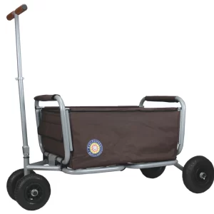 Beachtrekker LiFe Faltbarer Bollerwagen + Bremse, Klappbarer Handwagen (Braun) 33