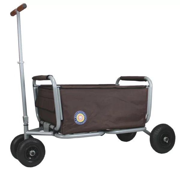 Beachtrekker LiFe Faltbarer Bollerwagen + Bremse, Klappbarer Handwagen (Braun) 12