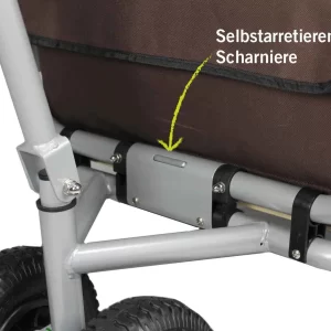 Beachtrekker LiFe Faltbarer Bollerwagen + Bremse, Klappbarer Handwagen (Braun) 23