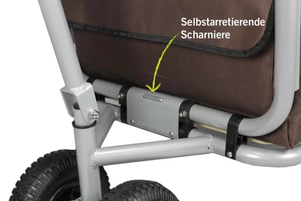 Beachtrekker LiFe Faltbarer Bollerwagen + Bremse, Klappbarer Handwagen (Braun) 7