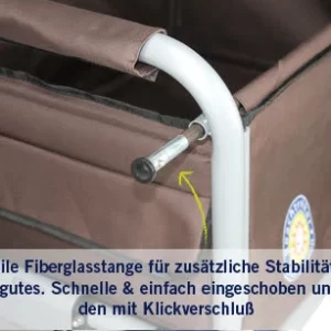 Beachtrekker LiFe Faltbarer Bollerwagen + Bremse, Klappbarer Handwagen (Braun) 25