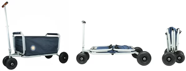Beachtrekker LiFe Faltbarer Bollerwagen + Bremse, Klappbarer Handwagen (Braun) 11