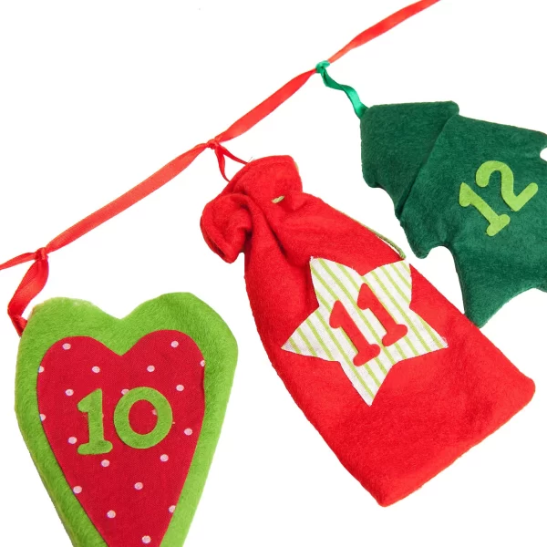 BeaLena® Adventskalender Girlande Rot/grün, 250 Cm 3