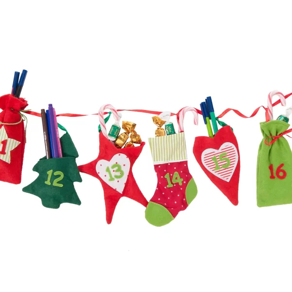 BeaLena® Adventskalender Girlande Rot/grün, 250 Cm 1
