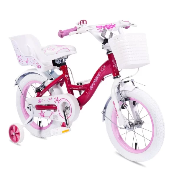 Byox Kinderfahrrad 14 Zoll Flower In Rosa 1