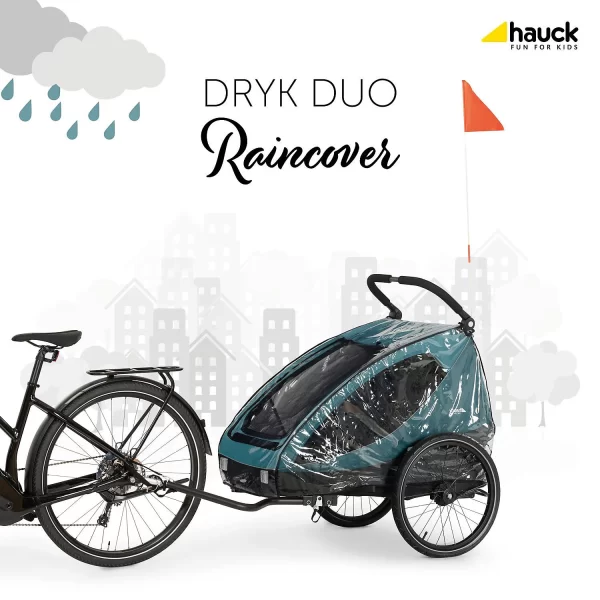 HAUCK Regenverdeck Für Fahrradanhänger Dryk Duo 7