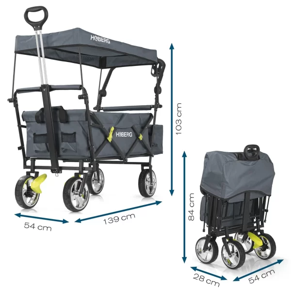 Bollerwagen Faltbar Strand Dach Handwagen Klappbar Gerätewagen Kinder Hoberg 4