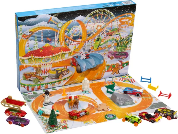 MATTEL Hot Wheels Kinder-Adventskalender 2022 Inkl. 8 Spielzeug-Autos In 1:64 1