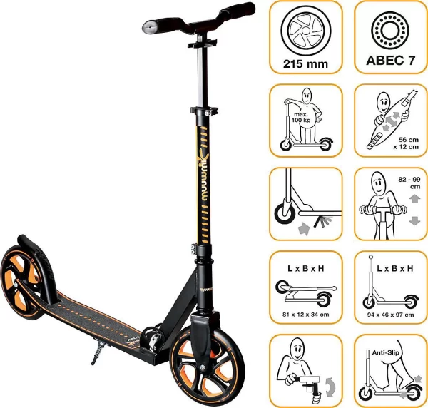 Muuwmi Aluminium Scooter Pro 215 Mm Orange 7