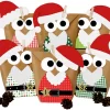PAPIERDRACHEN Adventskalender Eule Rot – Vorgestanzt – Mit Nikolaus-Mützen 20