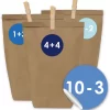 PAPIERDRACHEN Adventskalender Geschenktüten-Set Blau – Mit Klammern 7