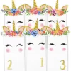 PAPIERDRACHEN Adventskalender Geschenktüten-Set Einhörner Mit Blumen – Weiße Tüten 16