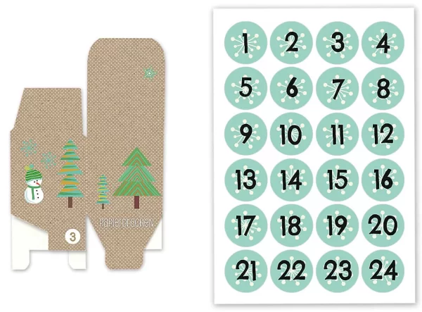 PAPIERDRACHEN Adventskalender Kisten Bedruckt – Weihnachtsmann 3