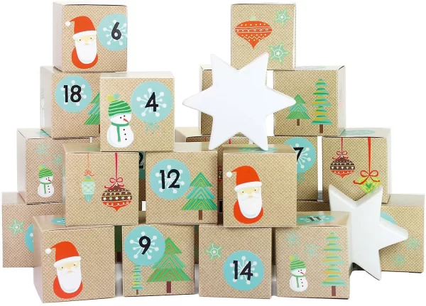 PAPIERDRACHEN Adventskalender Kisten Bedruckt – Weihnachtsmann 1