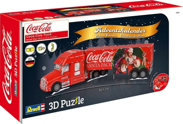 Revell Adventskalender Coca-Cola Weihnachtstruck, 3D Puzzle, 83 Teile, 42,5 Cm 3