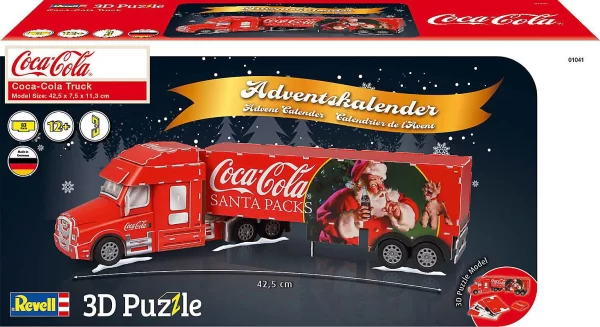 Revell Adventskalender Coca-Cola Weihnachtstruck, 3D Puzzle, 83 Teile, 42,5 Cm 4