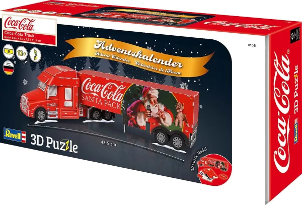 Revell Adventskalender Coca-Cola Weihnachtstruck, 3D Puzzle, 83 Teile, 42,5 Cm 5
