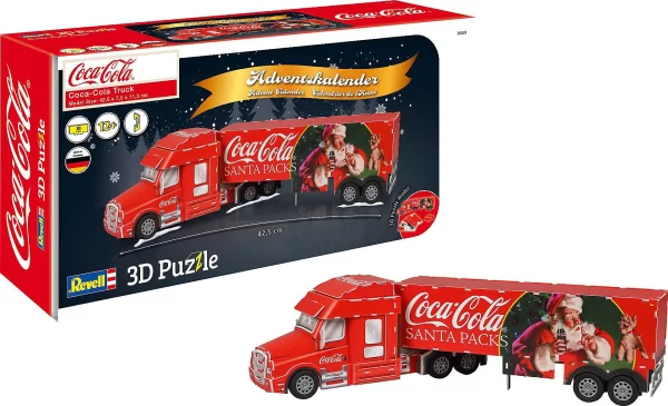 Revell Adventskalender Coca-Cola Weihnachtstruck, 3D Puzzle, 83 Teile, 42,5 Cm 1