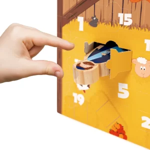 Yoamo Spiel-Krippe Inkl. Adventskalender Mit 24 Holzfiguren 16