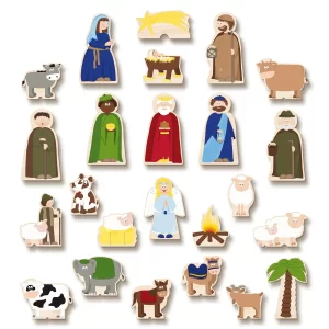 Yoamo Spiel-Krippe Inkl. Adventskalender Mit 24 Holzfiguren 18