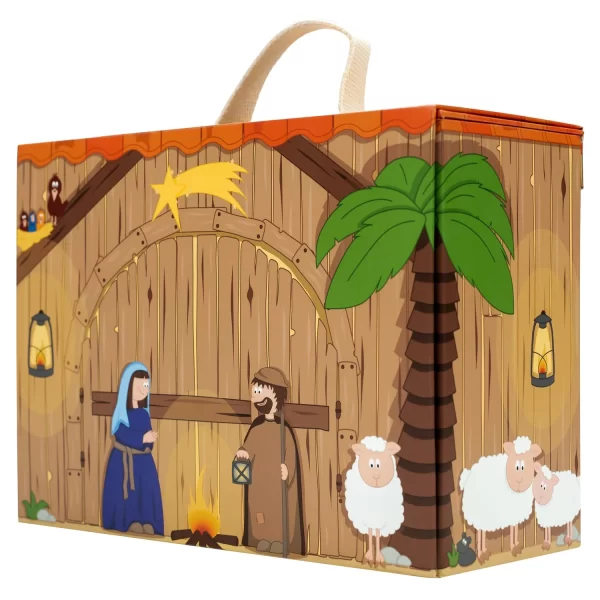 Yoamo Spiel-Krippe Inkl. Adventskalender Mit 24 Holzfiguren 6