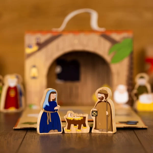 Yoamo Spiel-Krippe Inkl. Adventskalender Mit 24 Holzfiguren 10